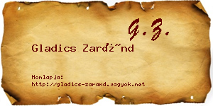 Gladics Zaránd névjegykártya